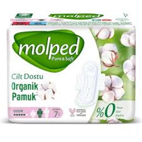 MOLPED PURE&SOFT ORGANİK PAMUK UZUN PED 7Lİ