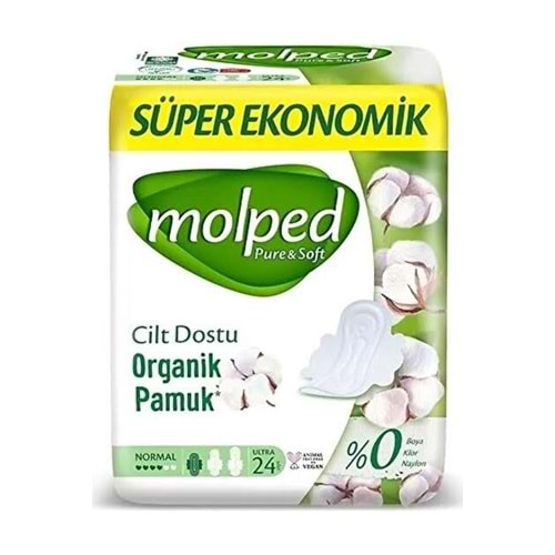 MOLPED PURE&SOFT CİLT DOSTU ORGANİK PAMUK NORMAL PED 24LÜ