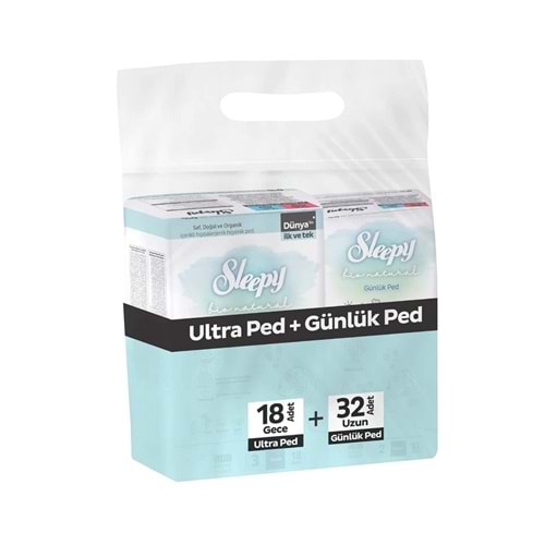 SLEEPY BIO NATURAL 18 ADET GECE ULTRA+32 ADET UZUN GÜNLÜK PED