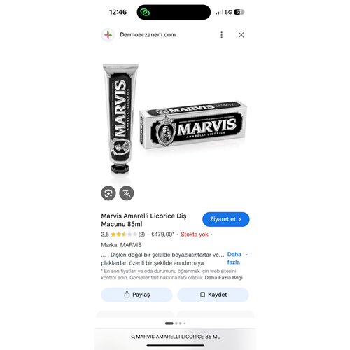 MARVIS SMOKERS WHITENING MINT 85 ML
