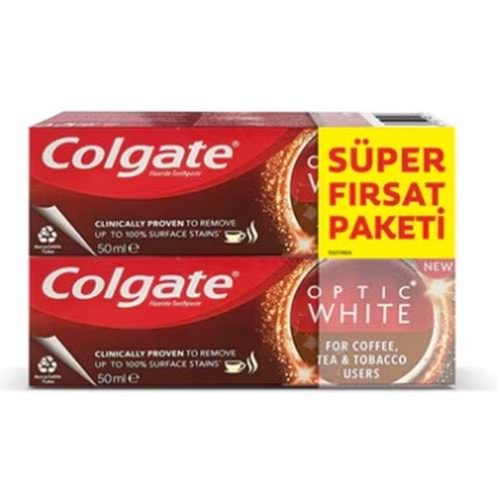 COLGATE OPTIC WHITE DİŞ MACUNU İKİLİ PAKET 50 ML