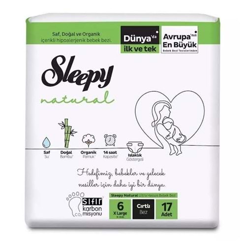 SLEEPY NATURAL 6 XLARGE 17Lİ BEBEK BEZİ