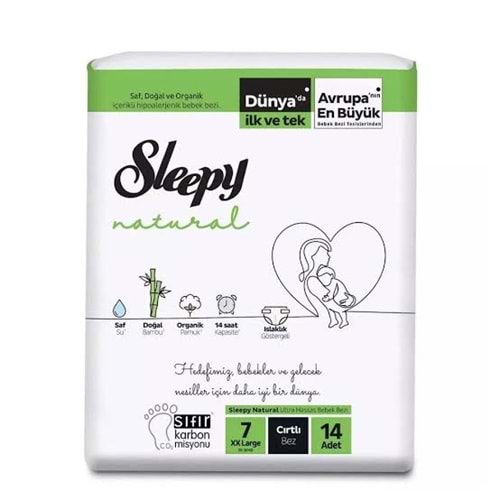 SLEEPY NATURAL 7 XXLARGE 14LÜ BEBEK BEZİ