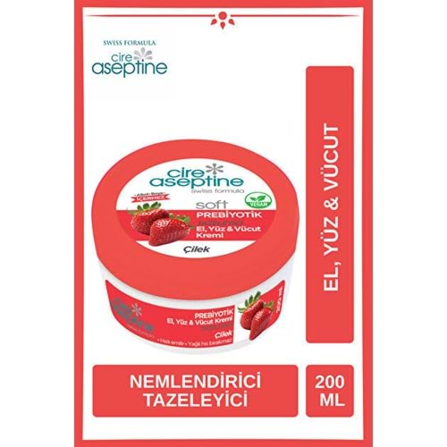 CİRE ASEPTİNE PERİBİYOTİK ÇİLEK EL, YÜZ & VÜCUT KREMİ 200 ML