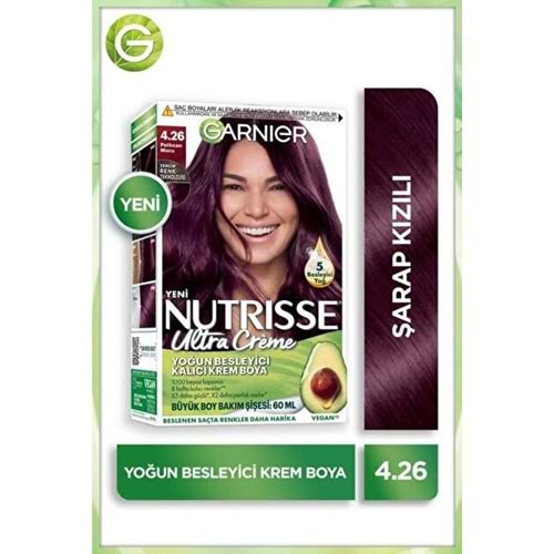 GARNIER NUTRISSE YOĞUN BESLEYİCİ KALICI KREM BOYA 4.26 PATLICAN MORU