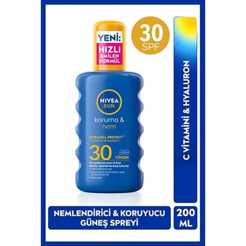 NIVEA SUN GÜNEŞ SPREYİ KORUMA & NEM 30 GKF 200 ML