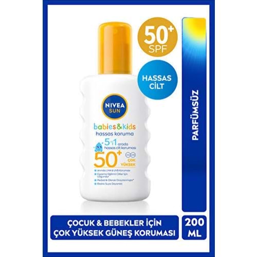 NIVEA SUN YATIŞTIRICI SPREY HASSAS ANINDA KORUMA 50 GKF 200 ML