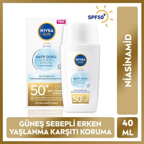 NIVEA SUN YÜZ KORUMA KREMİ HAFİF DOKU 50 GKF 40 ML