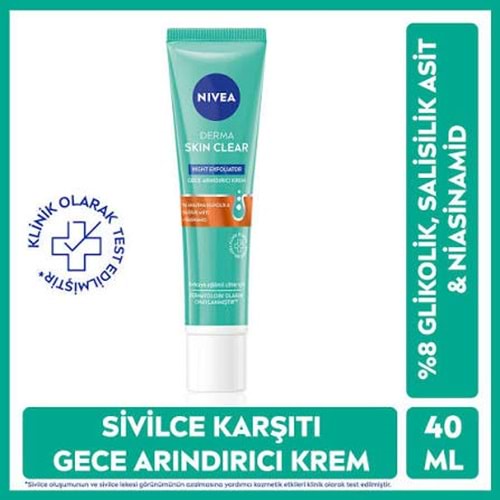 NIVEA DERMA SKIN CLEAR GECE ARINDIRICI KREM 40 ML