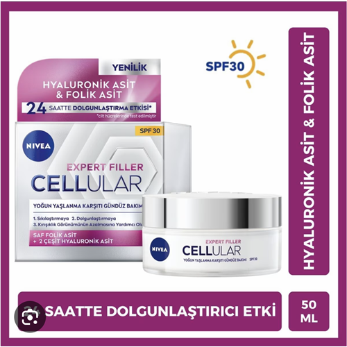 NIVEA EX. FILL. CELLUAR YOĞUN YAŞLANMA KARŞITI GÜNDÜZ BAKIM KREMİ 50 ML SPF 30