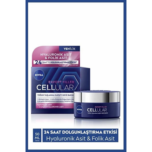 NIVEA EX. FILL. CELLUAR YOĞUN YAŞLANMA KARŞITI GECE BAKIM KREMİ 50 ML
