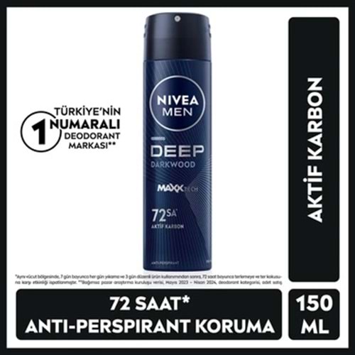 NIVEA MEN DEEP DARKWOOD DEODORANT 150 ML