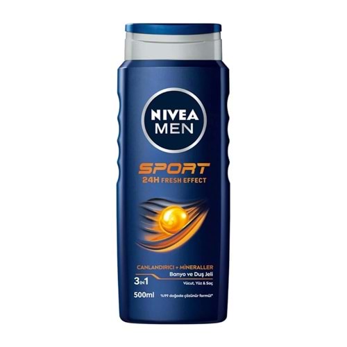 NIVEA MEN SPORT CANLANDIRICI MİNERALLER BANYO VE DUŞ JELİ 500 ML