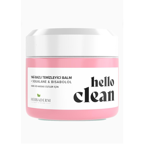 HERBADERM HELLO CLEAN YAĞ BAZLI TEMİZLEYİCİ BALM SQUALANE&BISABOLOL 100 ML