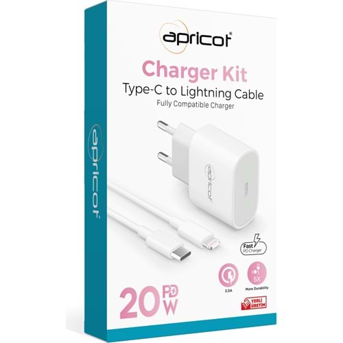 APRICOT ŞARJ ALETİ TYPE-C TO LIGHTNING 20W APC-PD20L