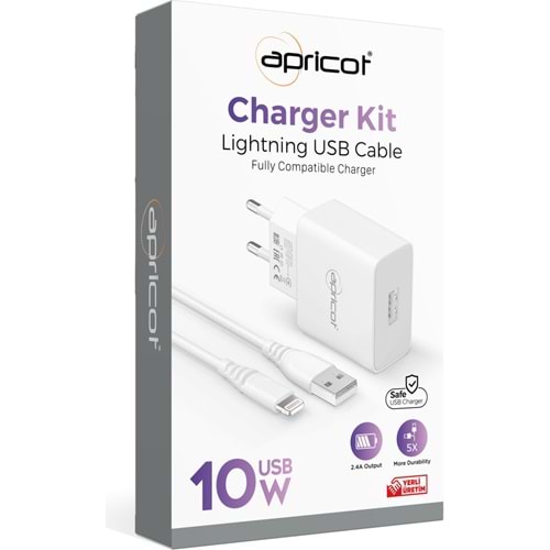 APRICOT ŞARJ ALETİ LIGHTNING USB 10W APC-U210L