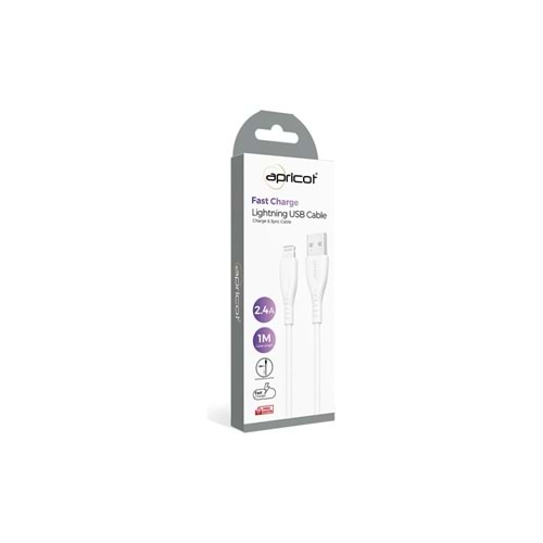 APRICOT ŞARJ KABLOSU LIGHTNING USB 2.4A 1M APC-A120L