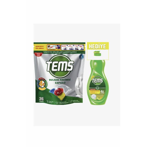 TEMS KAPSÜL BULAŞIK MAKİNASI DETERJANI 36LI+PARLATICI KURUTUCU