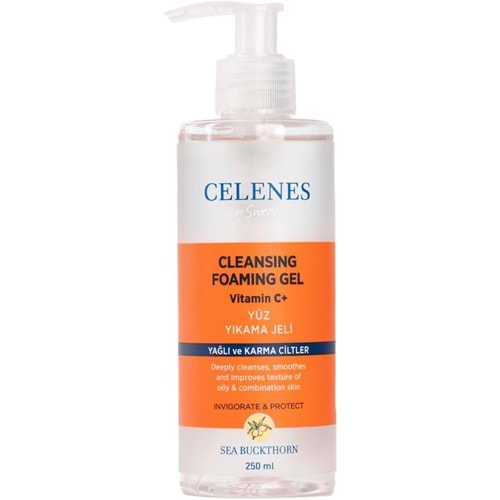 CELENES VİTAMİN C+ YÜZ YIKAMA JELİ YAĞLI VE KARMA CİLTLER 250 ML