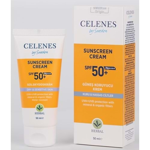 CELENES HERBAL 50SPF GÜNEŞ KREMİ KURU&HASSAS CİLTLER 50 ML