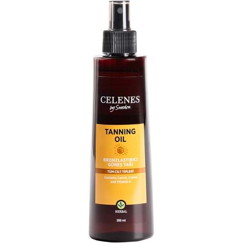 CELENES HERBAL TANNING OIL SPF15 BRONZLAŞTIRICI GÜNEŞ YAĞI TÜM CİLT TİPLERİ 200 ML