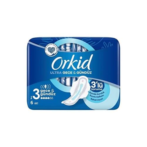 ORKID ULTRA GECE & GÜNDÜZ 6LI HİJYENİK PED