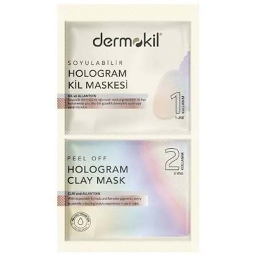 DERMOKİL SOYULABİLİR HOLOGRAM KİL MASKESİ 7,5 ML X 2