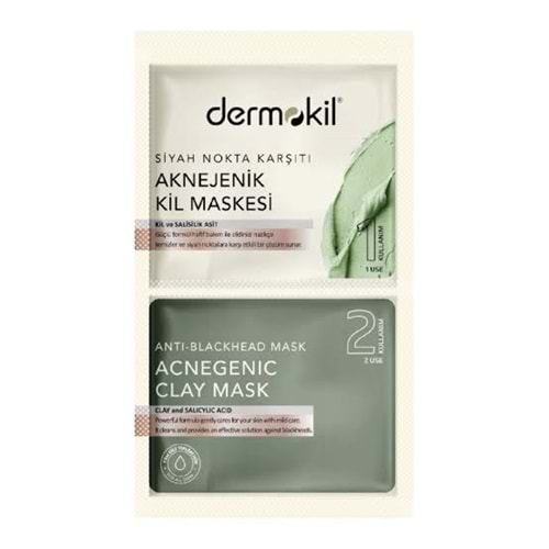 DERMOKİL SİYAH NOKTA KARŞITI AKNEJENİK KİL MASKESİ 7,5 ML X 2
