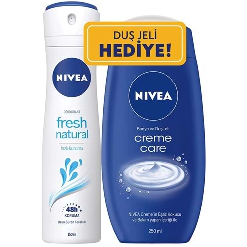 NIVEA DEO FRESH KADIN 150 ML + DUŞ JELİ CREME CARE 250 ML SET