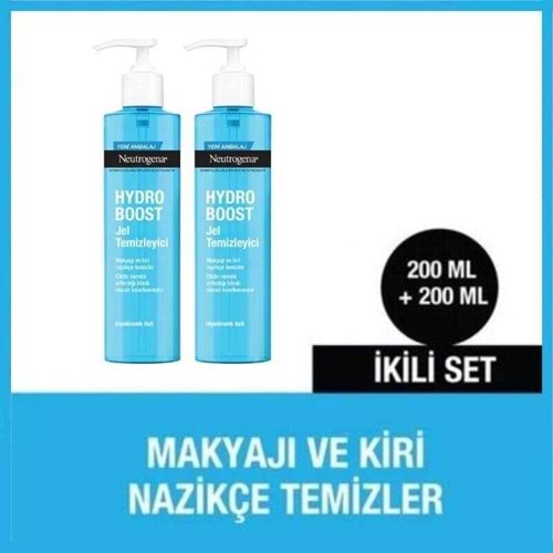 NEUTROGENA HYDRO BOOST TEMİZLEYİCİ WATER GEL 200 ML 2Lİ