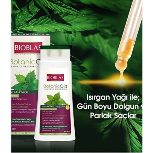 BIOBLAS BOTANIC OIL ISIRGAN YAĞI ŞAMPUAN 360 ML