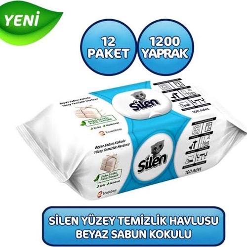 ECZACIBAŞI SİLEN YÜZEY TEMİZLEME MENDİLİ 100LÜ