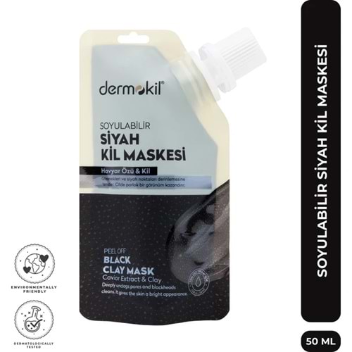 DERMOKİL SOYULABİLİR SİYAH KİL MASKE 50 ML