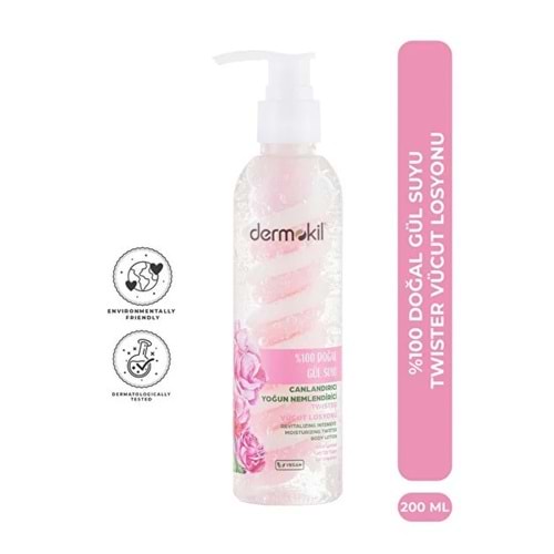 DERMOKİL %100 GÜL SUYU TWISTER VÜCUT LOSYONU 200 ML
