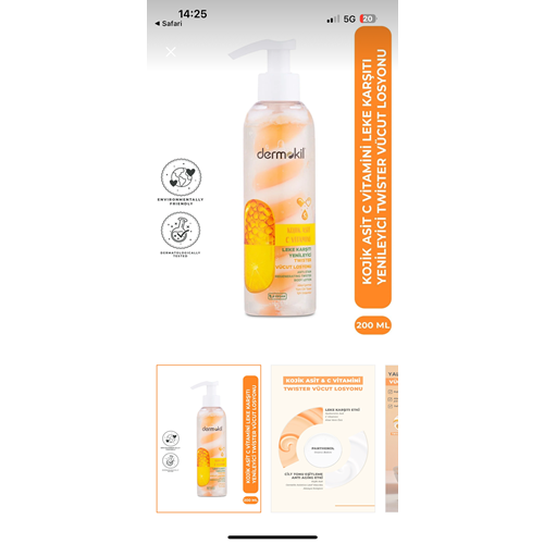 DERMOKİL C VİT LEKE KARŞITI TWISTER VÜCUT LOSYONU 200 ML