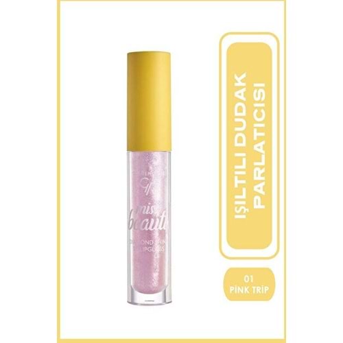 GOLDEN ROSE MISS BEAUTY DIAMOND SHINE 3D LIPGLOSS 01
