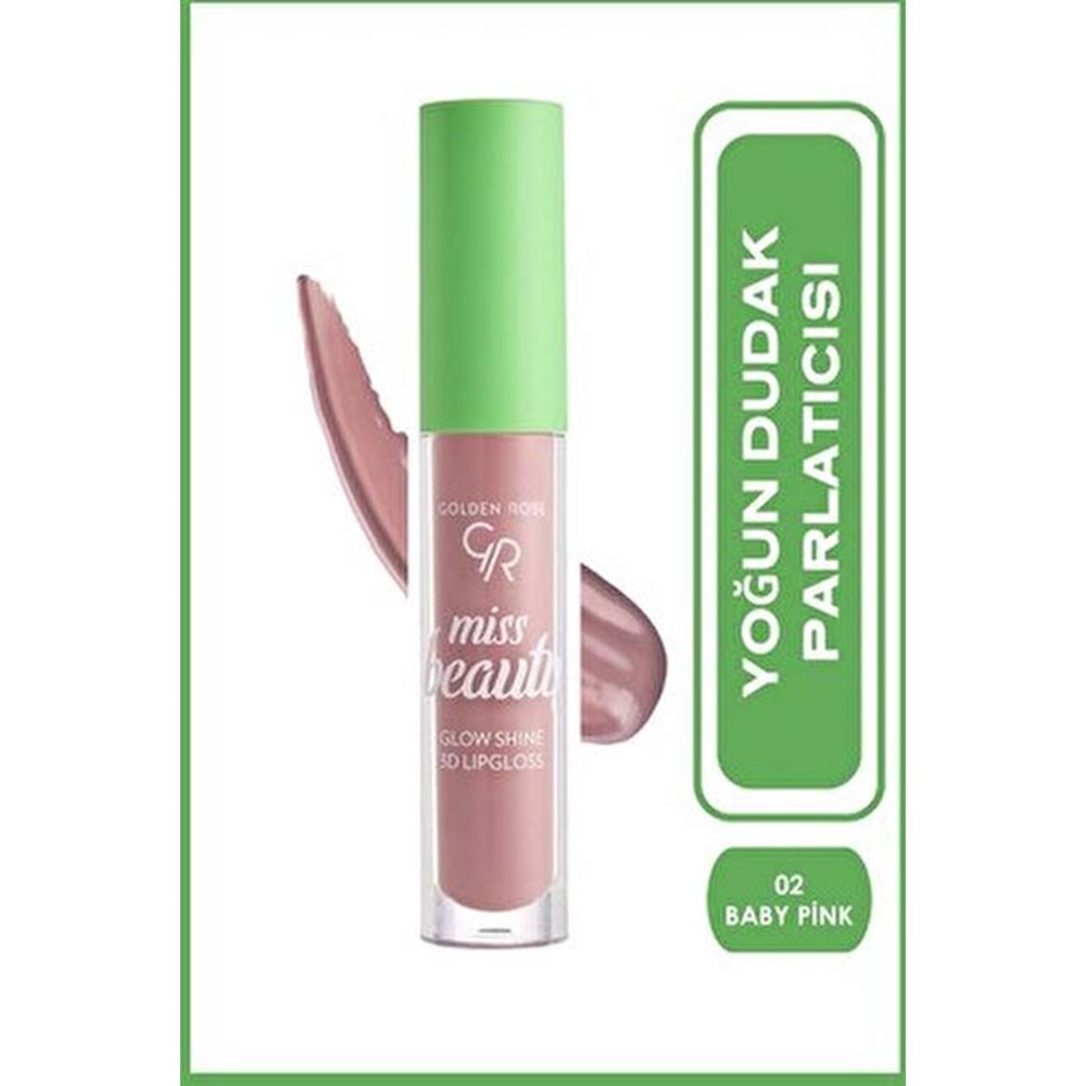 GOLDEN ROSE MISS BEAUTY GLOW SHINE 3D LIPGLOSS 02 BABY PINK