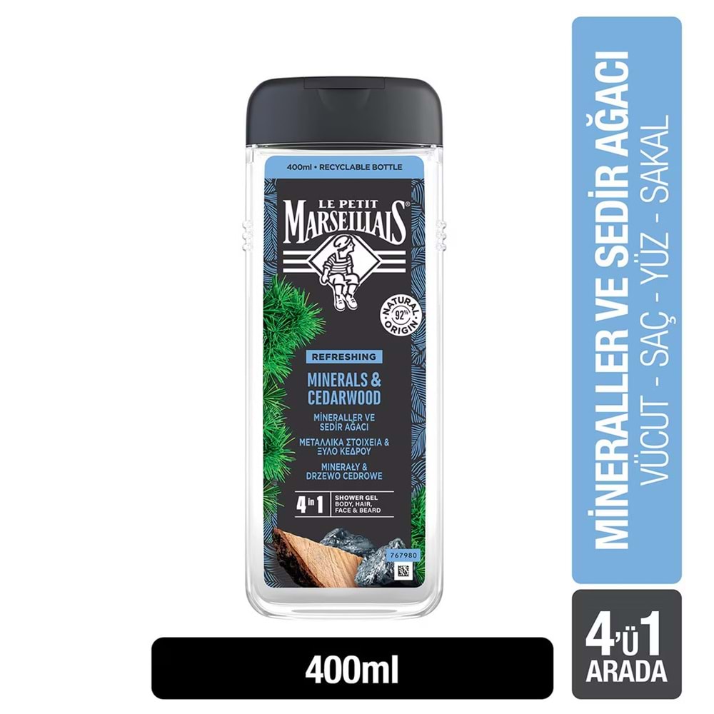 LE PETIT MARSEILLAIS MİNERALLER VE SEDİR AĞACI ŞAMPUAN VE DUŞ JELİ 400 ML