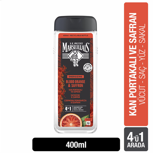 LE PETIT MARSEILLAIS KAN PORTAKALI VE SAFRAN ŞAMPUAN VE DUŞ JELİ 400 ML