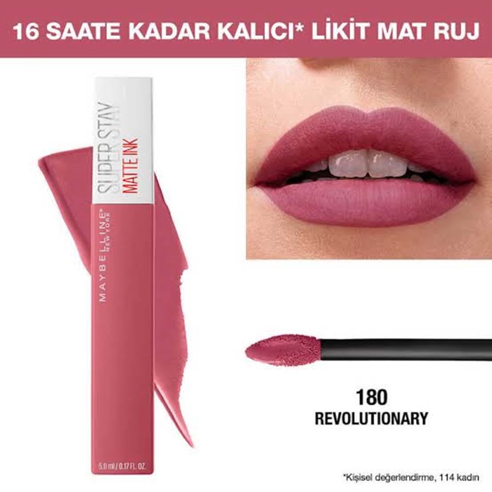 MYB SUPER STAY MATTE INK RUJ 180 REVOLUTIONARY