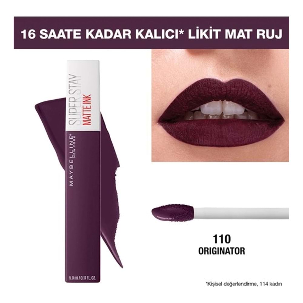 MYB SUPER STAY MATTE INK RUJ 110 ORIGINATOR