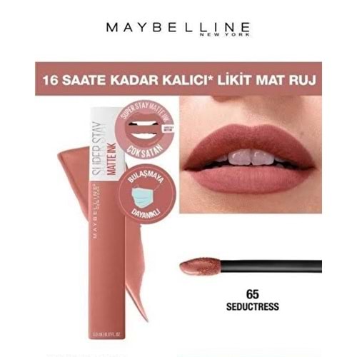 MYB SUPER STAY MATTE INK RUJ 65 SEDUCTRESS