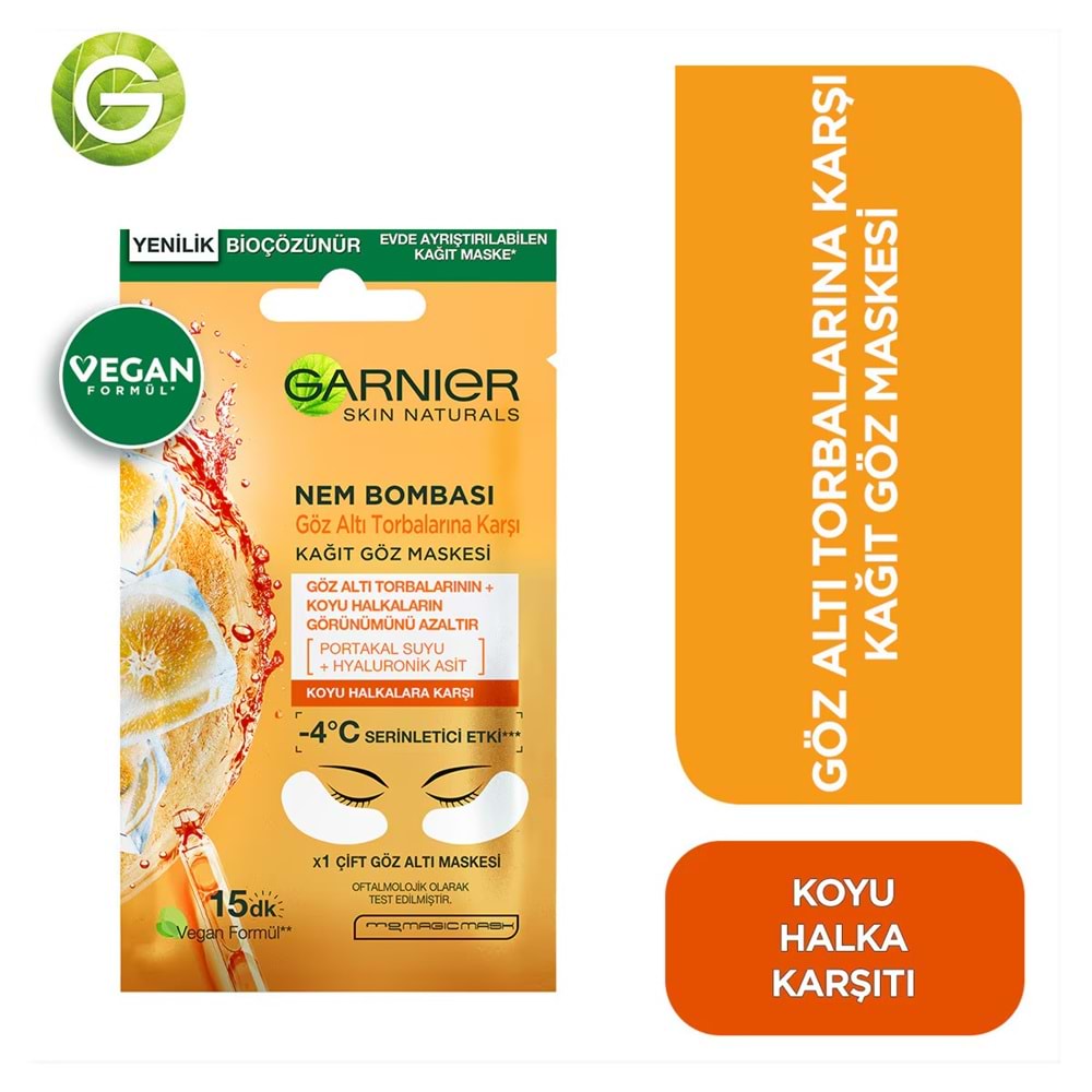 GARNIER HYDRA BOMB PORTAKAL GÖZ MASKESİ