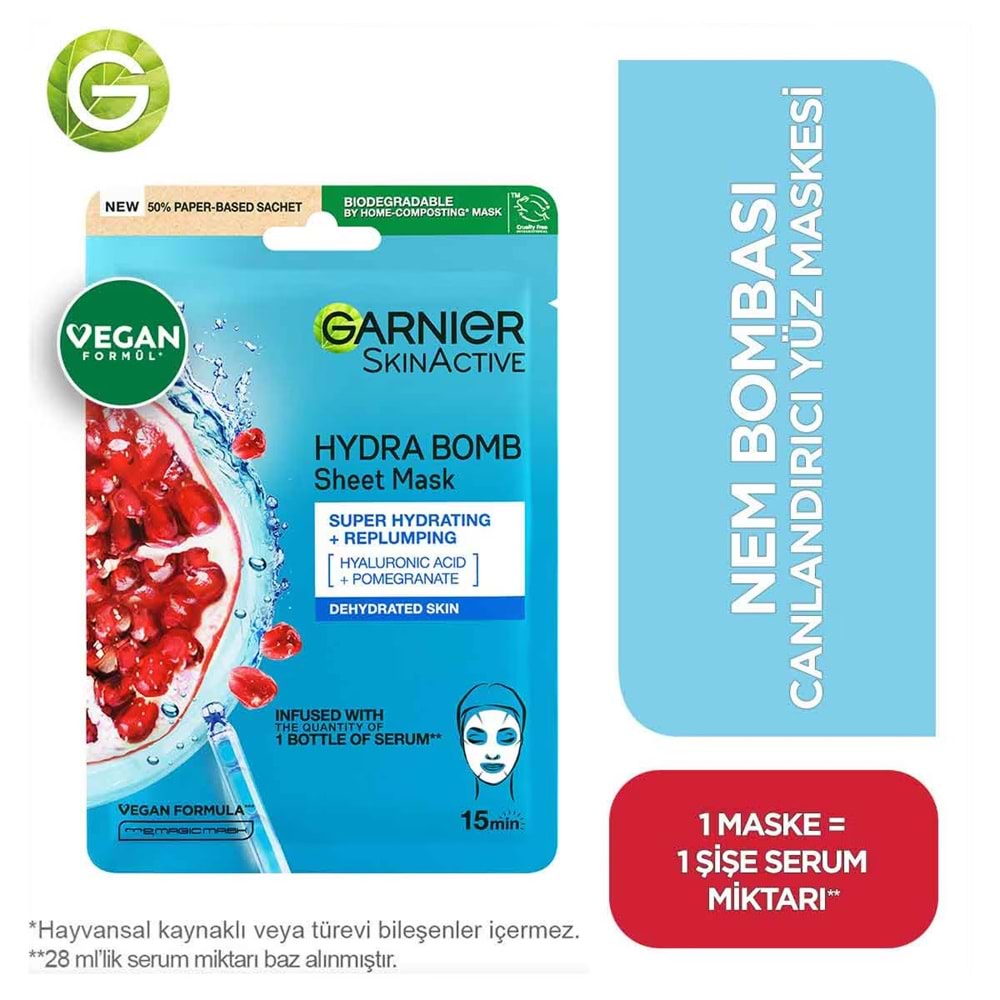 GARNIER HYDRA BOMB YÜZ MASKESİ