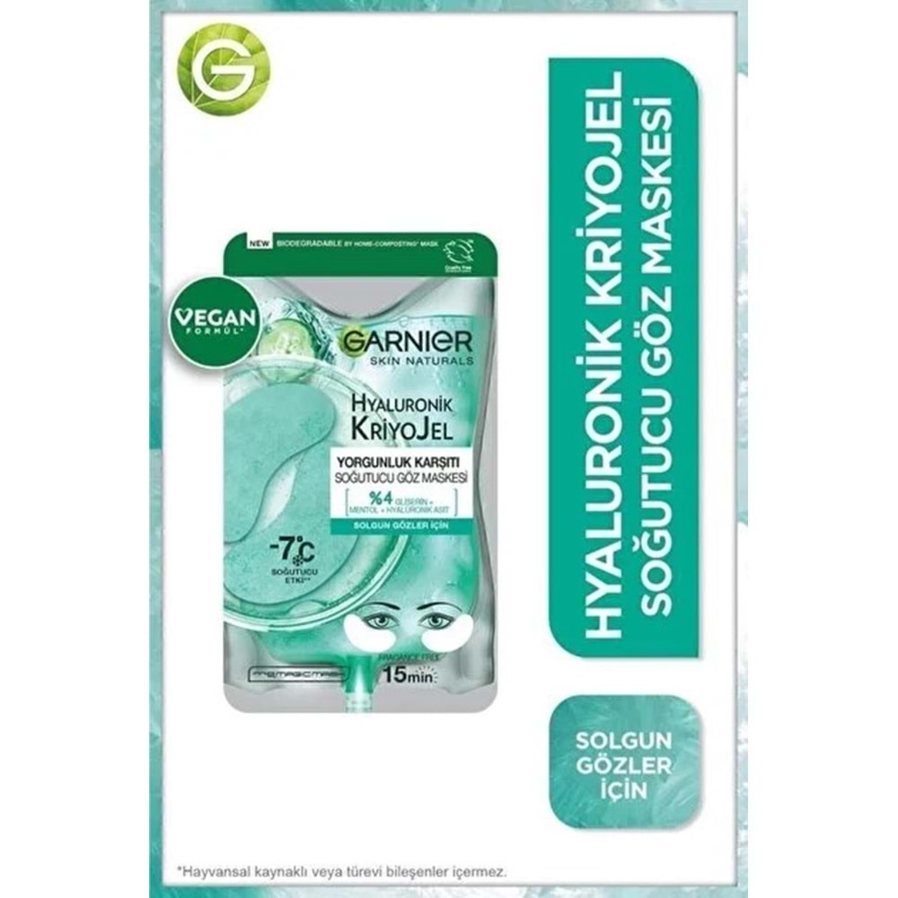 GARNIER HYALURONIC CRYO JELLY GÖZ MASKESİ