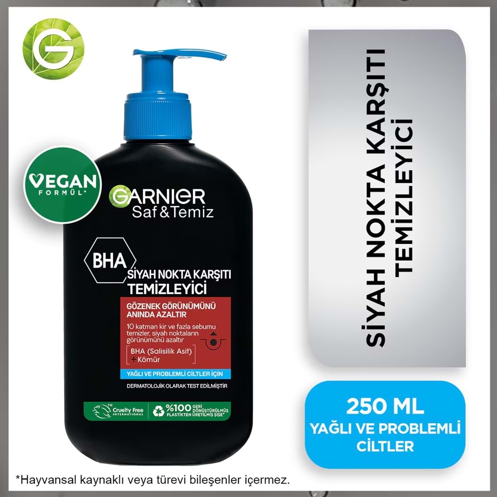 GARNIER SAF VE TEMİZ BHA SİYAH NOKTA KARŞITI TEMİZLEYİCİ