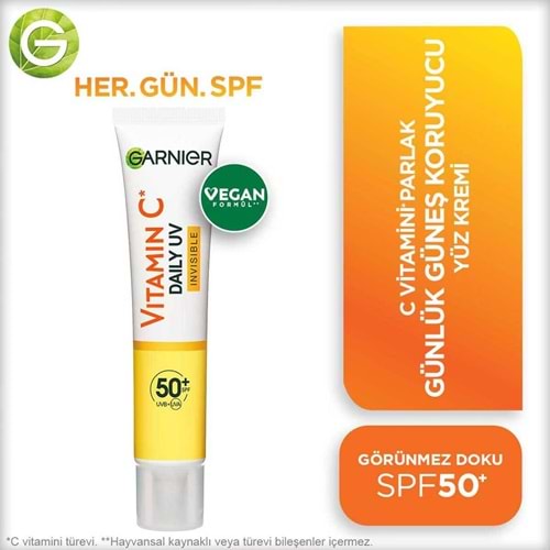 GARNIER SKIN C VİTAMİNİ 50 SPF FLUID YÜZ KREMİ