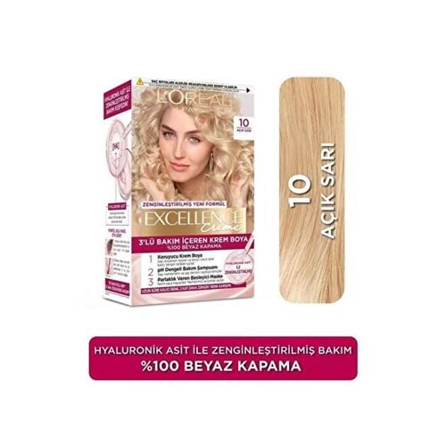 LOREAL EXCELLENCE CREME SAÇ BOYASI 10 AÇIK SARI