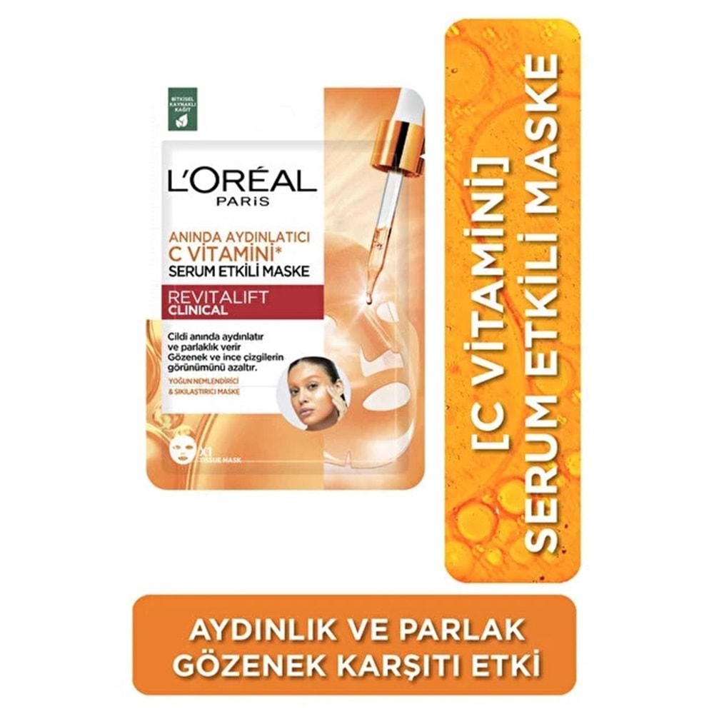 LOREAL SKIN REVITALIFT CLINICAL C VIT YÜZ MASKESİ