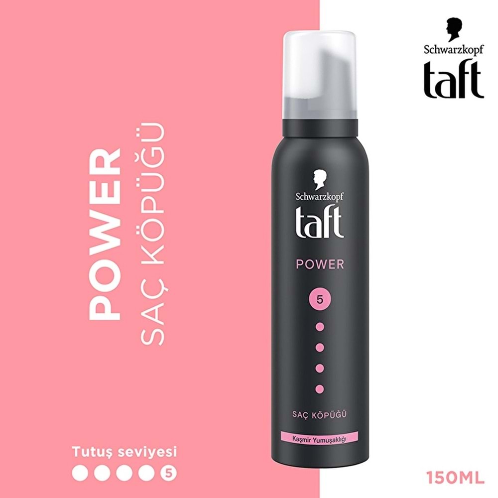 TAFT POWER SAÇ KÖPÜĞÜ KAŞMİR YUMUŞAKLIĞI 150 ML